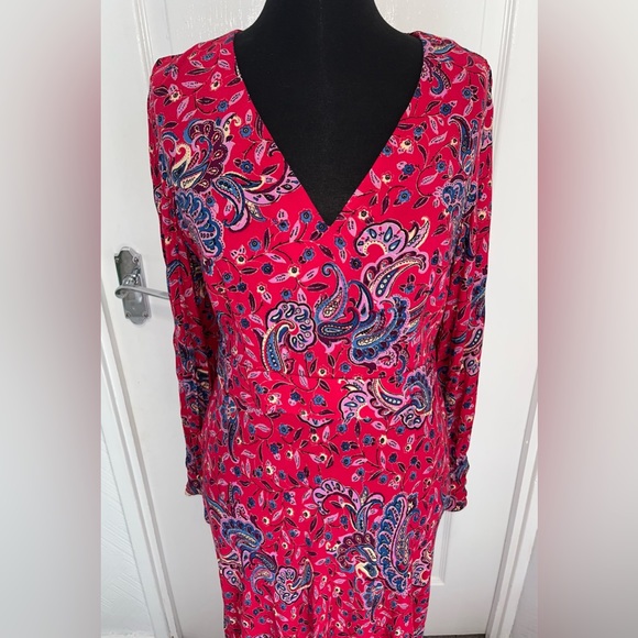 & Other Stories Pink Paisley Long Midi Dress Size 12 - Picture 3 of 11